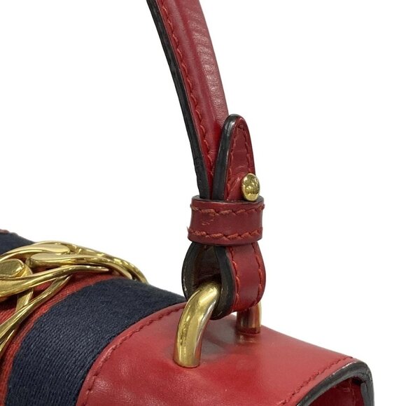 Auth GUCCI Sylvie 470270 Red Leather Handbag - Picture 7 of 15